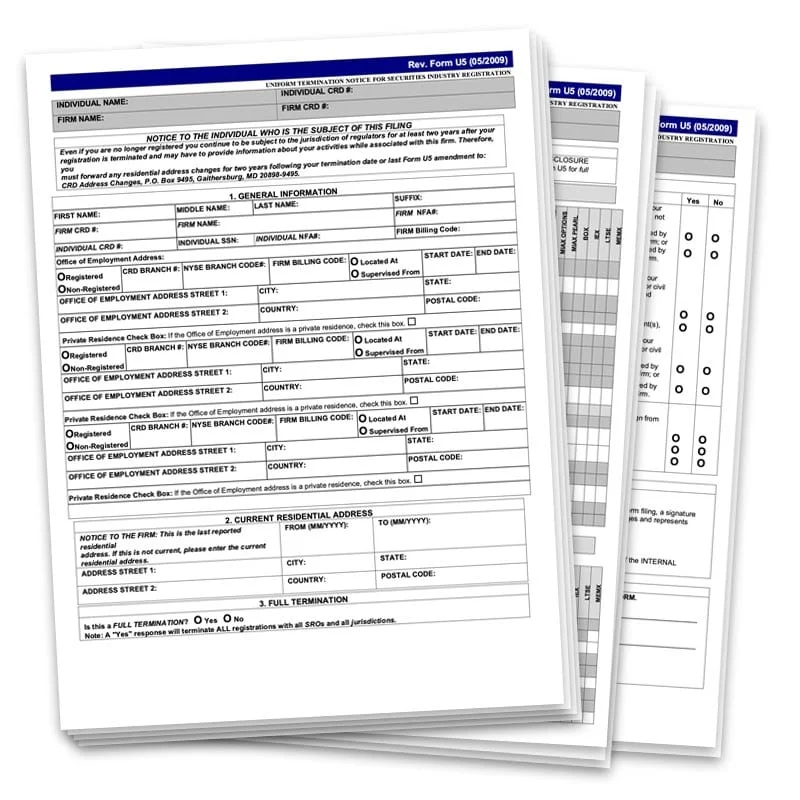 U5stack | Securities Practice Group U5 form illustration